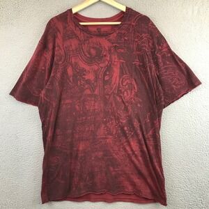 Helix Mens XX Large Red Graphic Print T Shirt Short Sleeve Crew Neck